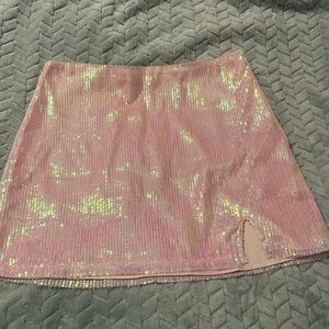 Altar’d State Light Pink Sequin Mini skirt sz Medium